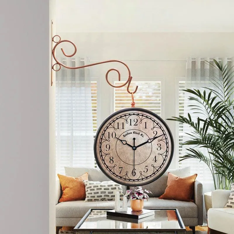 Benton Double Sided Vintage Station Clock media 1