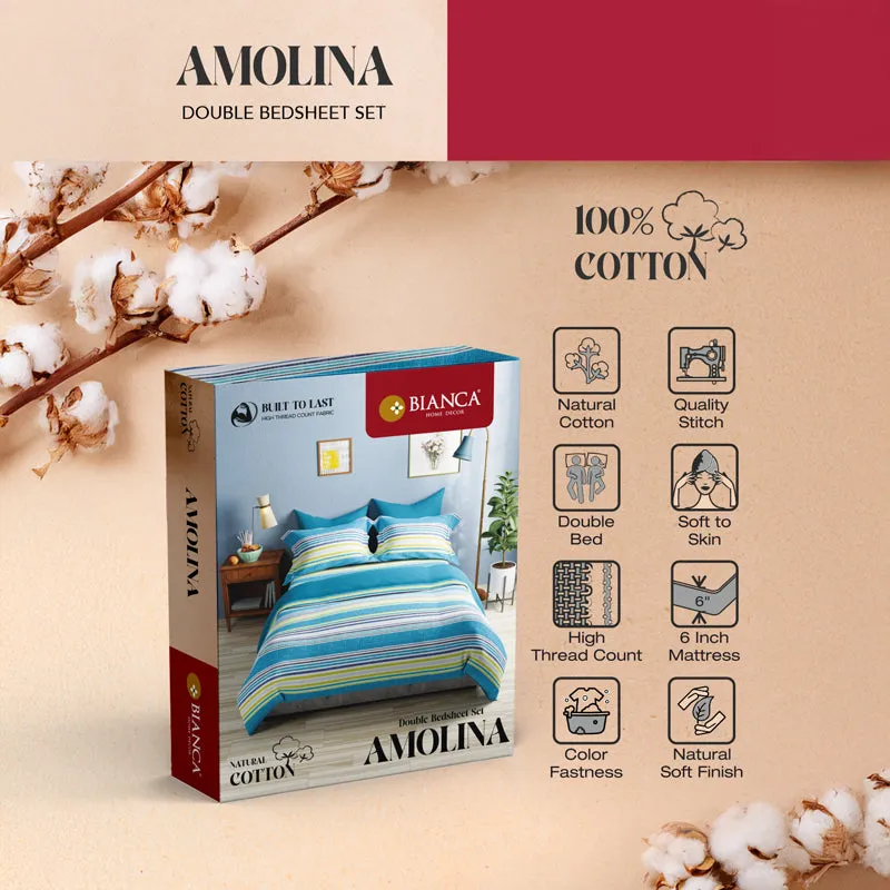Amolina Cotton Bedsheet (Purple) - 135 TC - 7