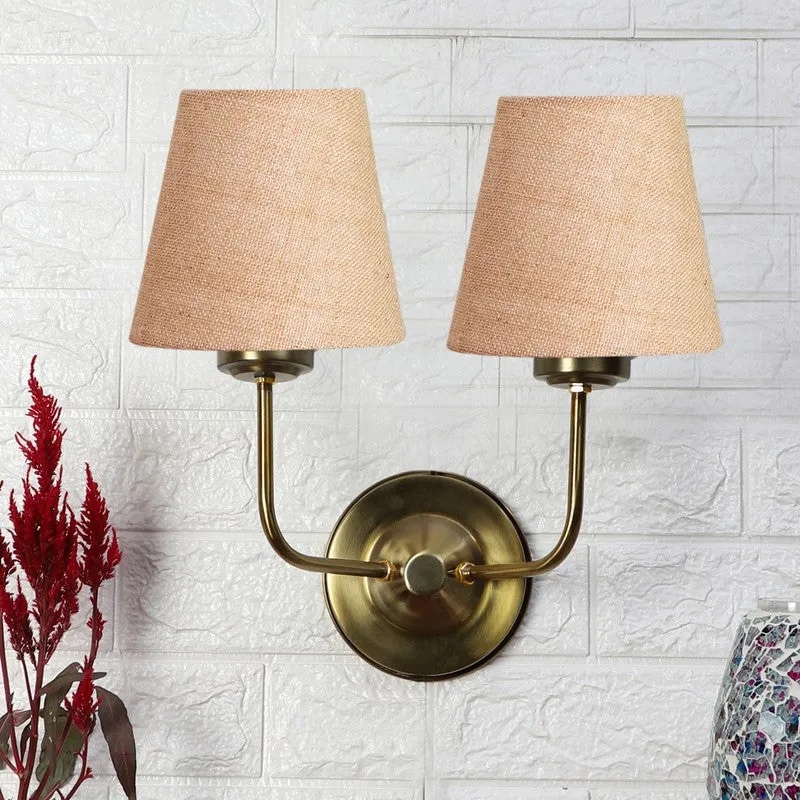 Lumoire Duo Cone Metal Wall Lamp - Gold,Beige media 3