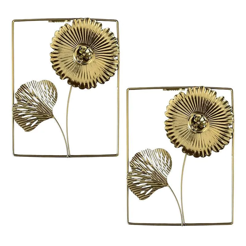 Sculpted Flora Metal Wall Accent - Set Of Two - 3