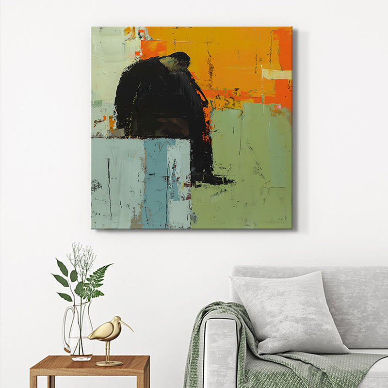 Pensive Figure Wall Painting