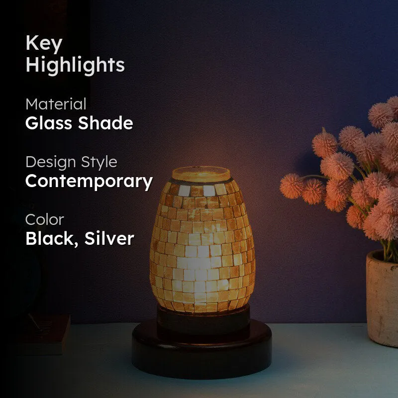 Disco Bell Glass Table Lamp - Black,Silver media 2