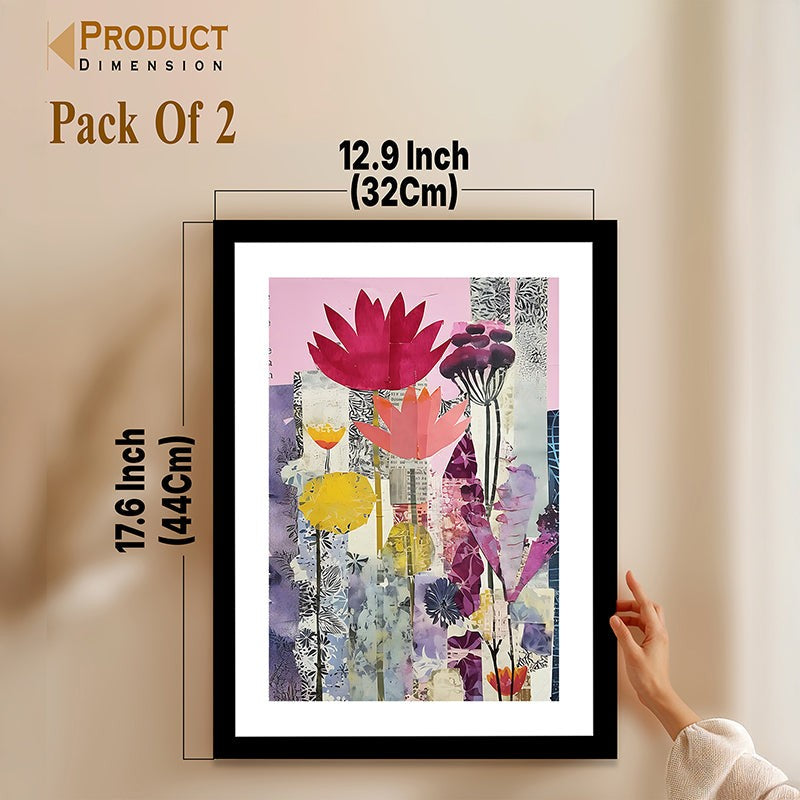 Flora Trance Wall Art With Frame - Set Of Two media 11