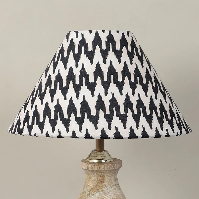 Chevronic Curve Mango Wood Table Lamp - Black, White media 5