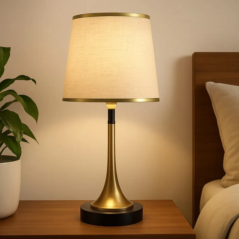 Royal Glow Metal Table Lamp - Gold,Beige,Black media 1