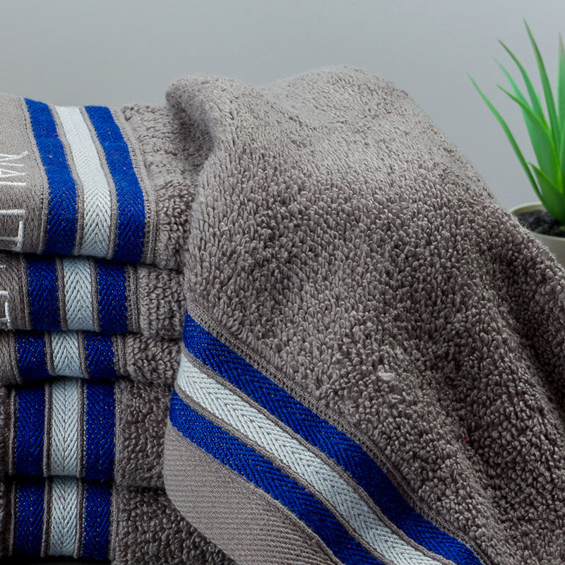 Nautica Dove Down Cotton Towel Set (Grey) - Set Of Six media 4