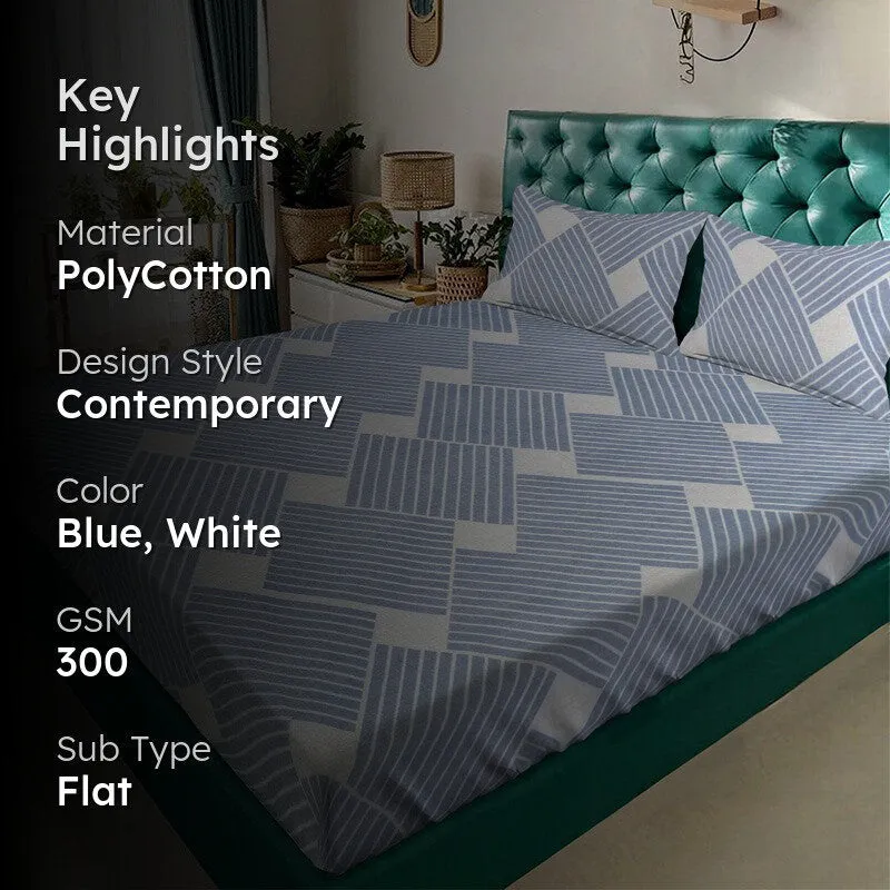 ToneNest Bedsheet (Blue)- 300 GSM media 2