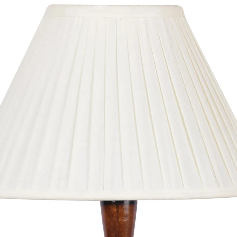 Hima Pleated Vintage Wooden Floor Lamp - Off-White media 5