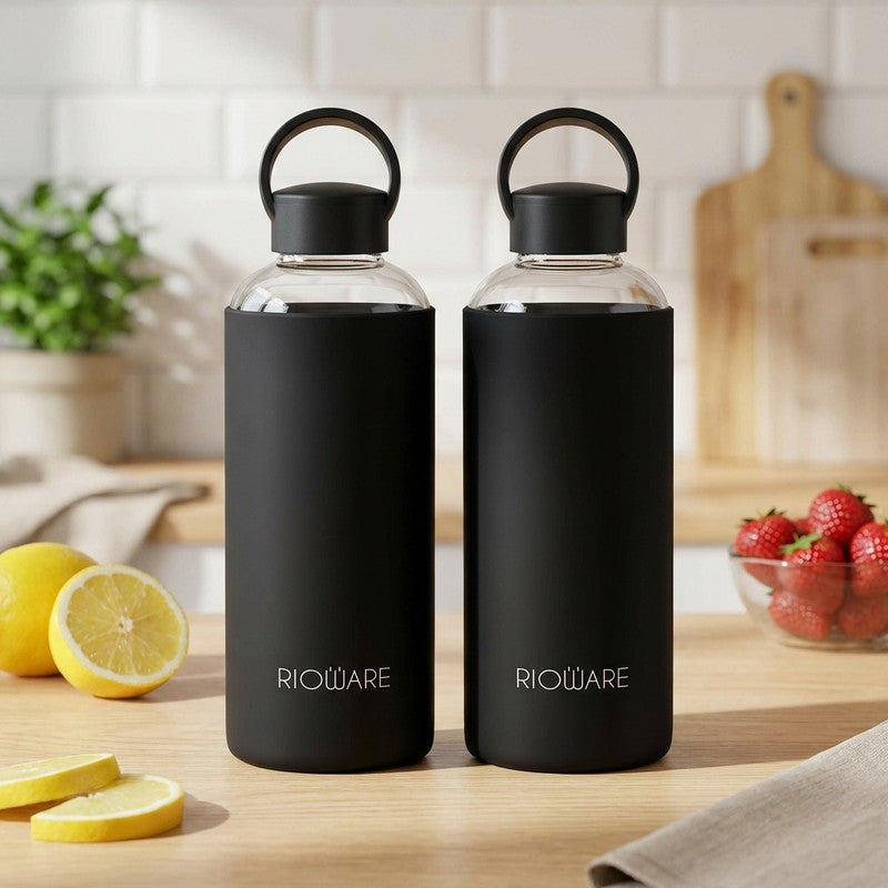 Rioware CalmCarry Water Bottle Black (750 mL Each) - Set Of Two