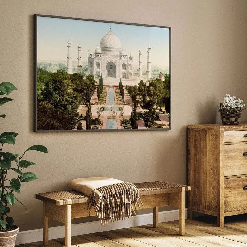 Taj Mahal Grandeur Canvas Wall Painting - Black Frame media 5