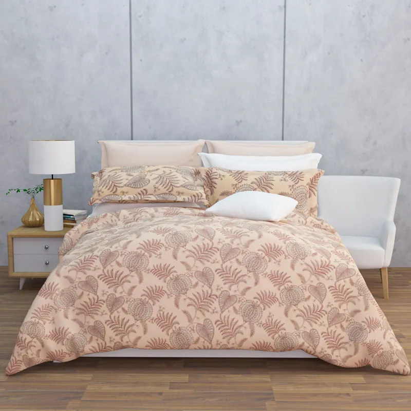 Fern Dreams Cotton Bedsheet (Light Peach) - 144 TC media 7