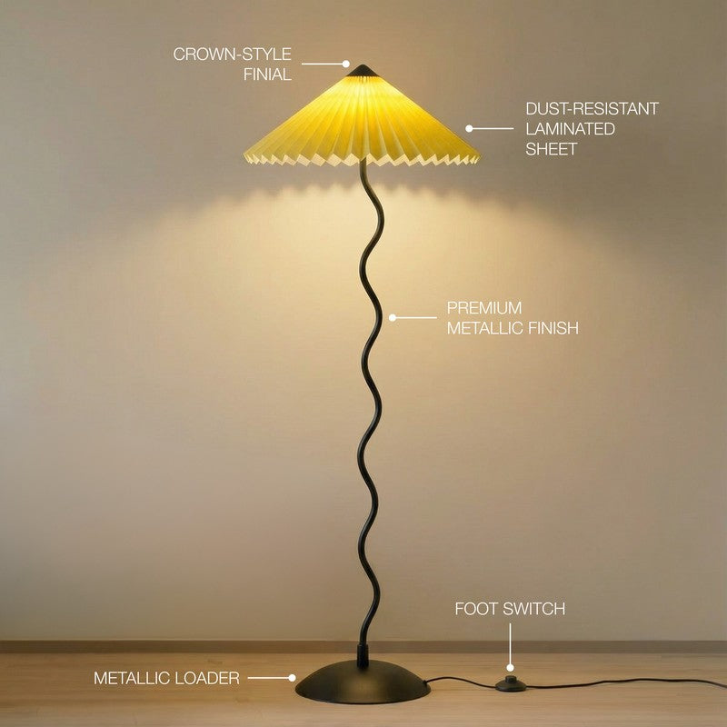 Fig Living Iron Wavy Floor Lamp (Light Green) media 7