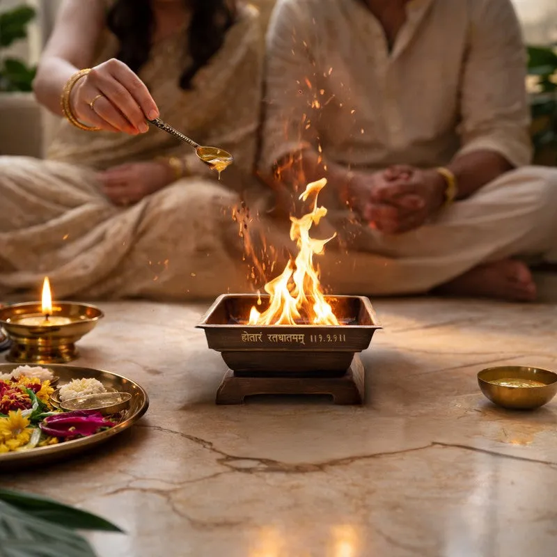 Mini Hawan Kund With Spoon - Two Piece Set media 3