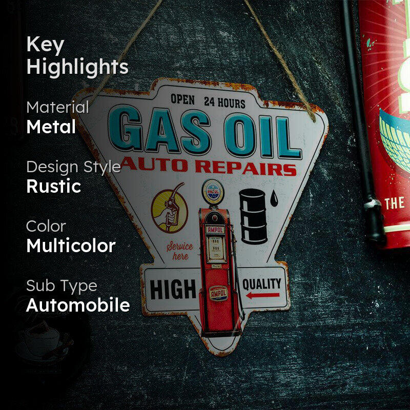 Gas/Oil Repairs Retro Metal Wall Accent media 2