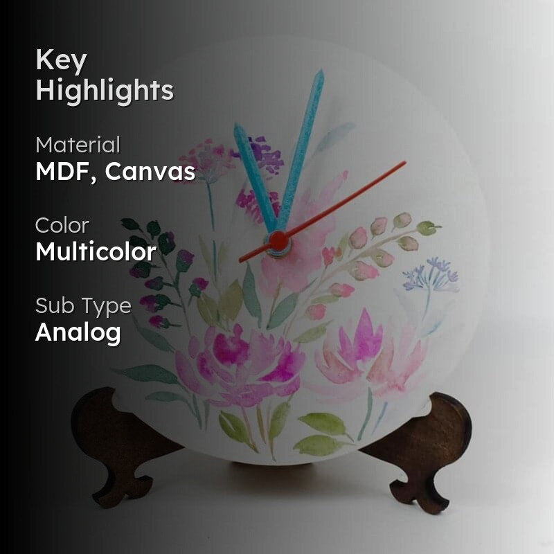 Hena Flora Handpainted Table Clock media 2