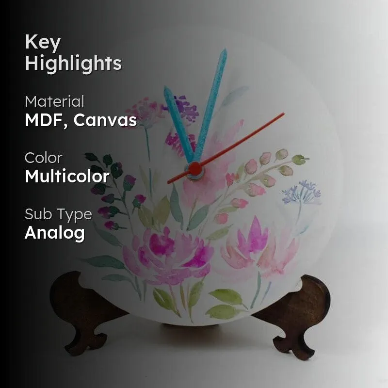 Hena Flora Handpainted Table Clock media 2