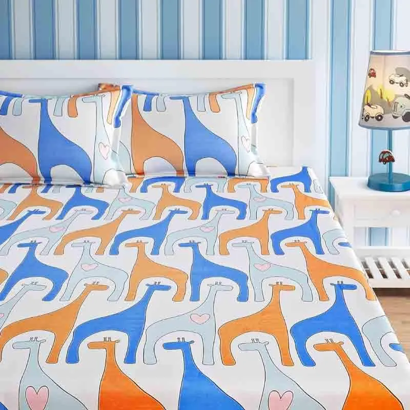 The Giraffe-scape Cotton Bedsheet - 210 TC media 1