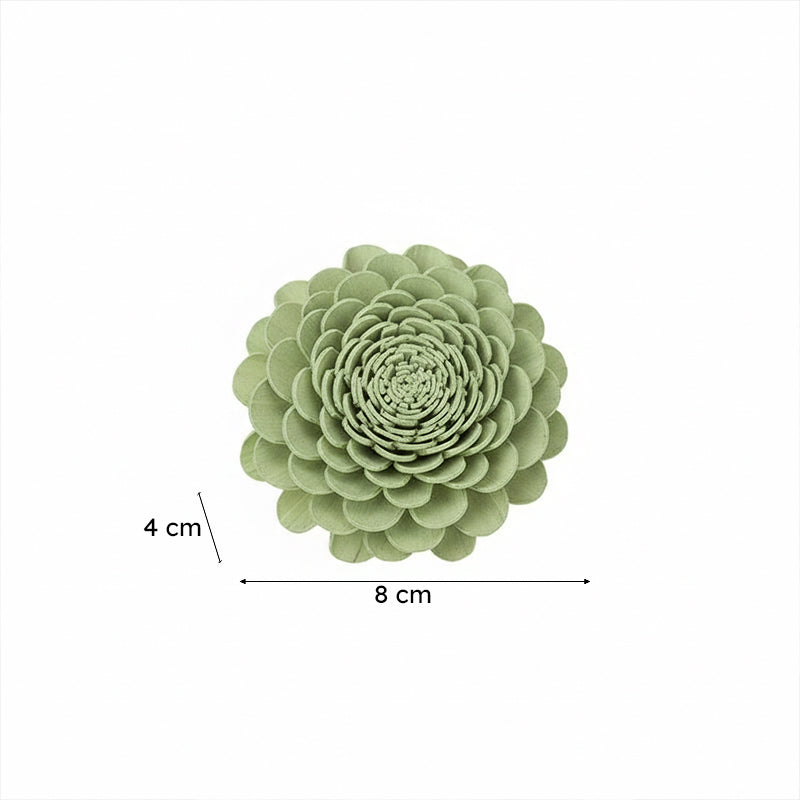Fleura Sola Wood Artificial Dahlia Flower (Green) - Set Of Ten media 6