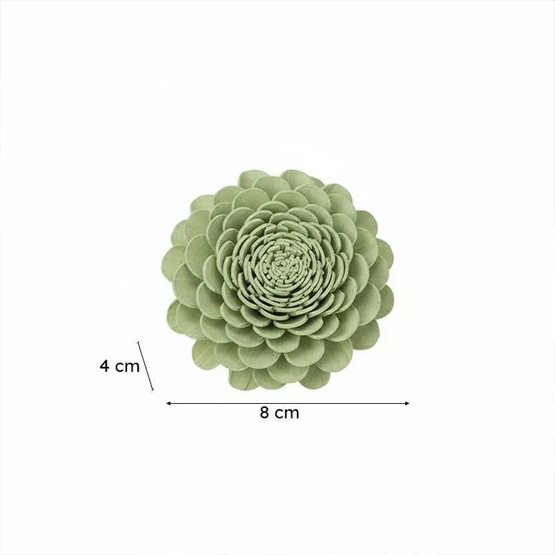 Fleura Sola Wood Artificial Dahlia Flower (Green) - Set Of Ten media 6