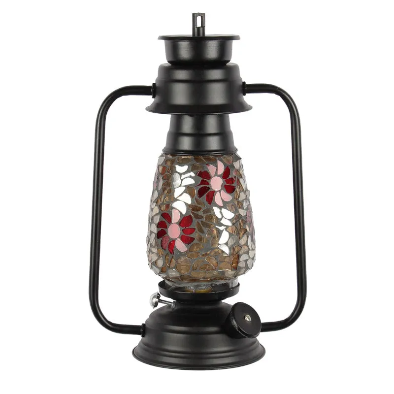 Phoolkari Mosaic Lantern Iron Wall Lamp - Black media 5