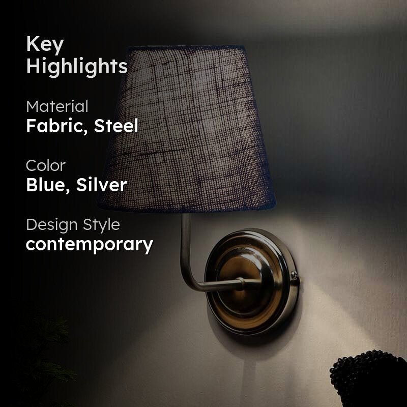 Biyox Fabric Wall Lamp - Blue media 2