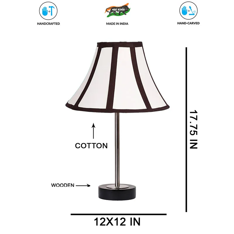 Stripra Rodin Wooden Table Lamp - White,Silver,Black media 7