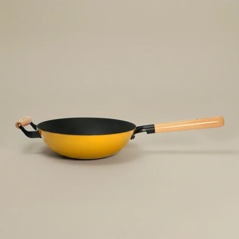 Cumin Co Enamel Cast Iron Wok (1500 mL) - Mustard media 5