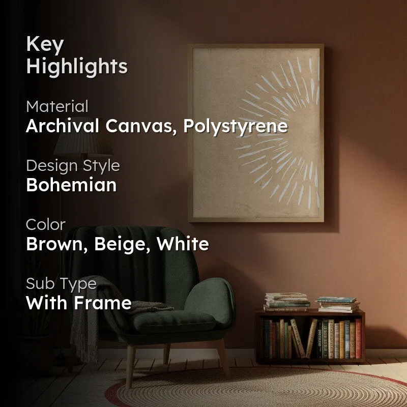 Golden Radiance Canvas Wall Painting With Brown Frame media 2