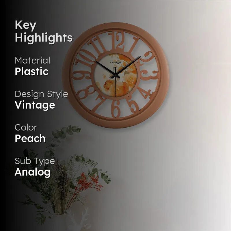 Misty Peach Wall Clock media 2