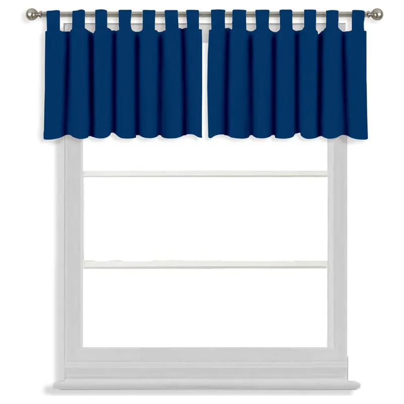 Tab Tale Flat Curtain Valance (Royal Blue) - Set Of Two media 3