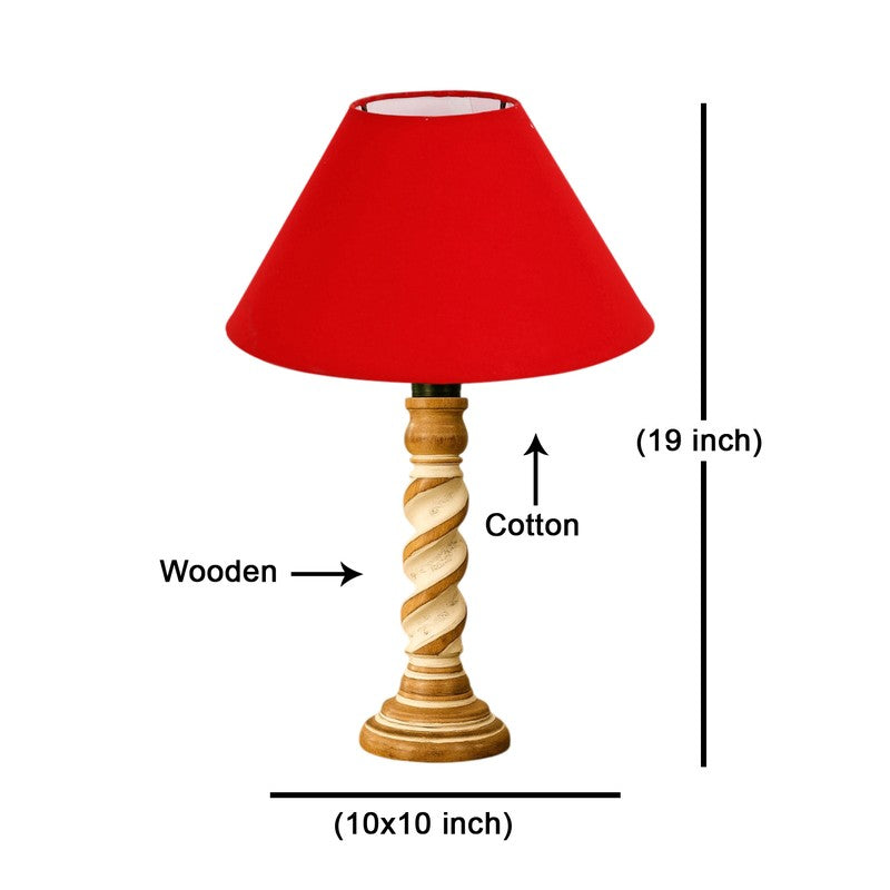 Modera Elno Wooden Table Lamp - Red media 8