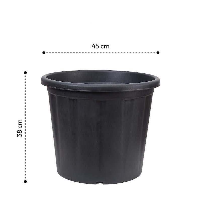 Ugaoo UV Treated Black Plastic Pot (45 CM) - Set Of Three media 5