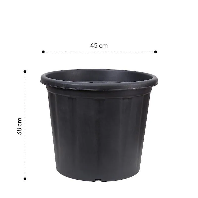 Ugaoo UV Treated Black Plastic Pot (45 CM) - Set Of Three media 5