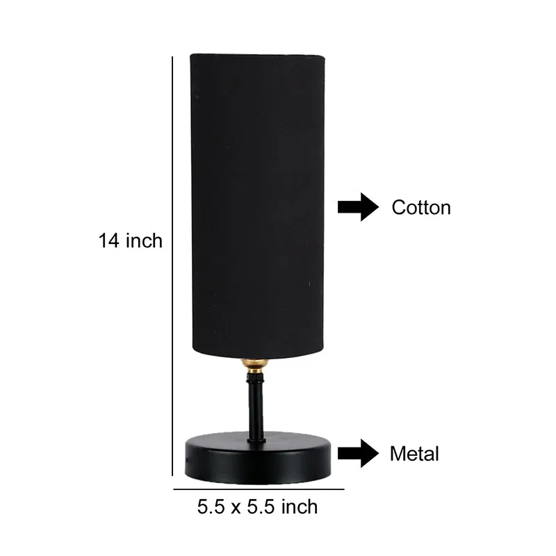 Hisha Metal Wooden Table Lamp - Black media 5