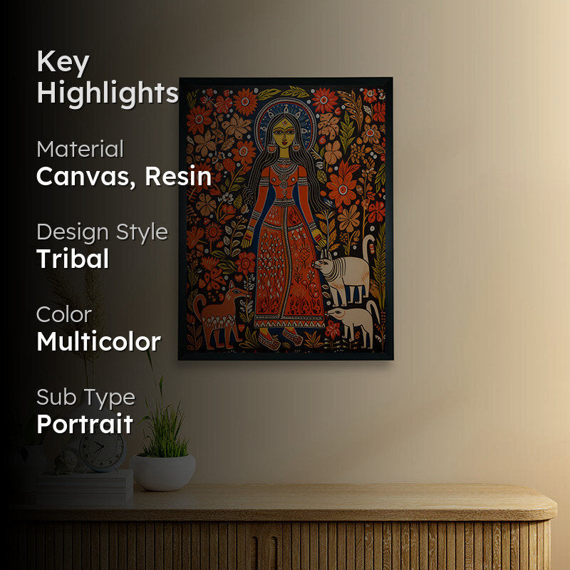 Red Tribal Feminine Canvas Wall Art media 2