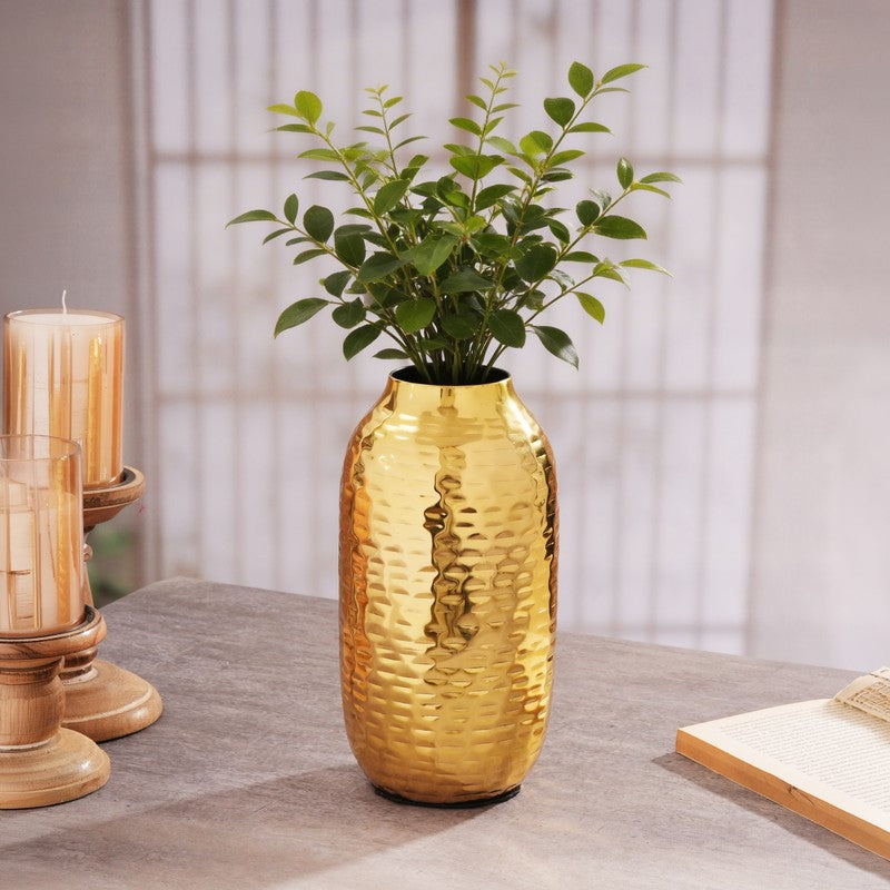 Biblio Bloom Metal Vase -Gold media 10