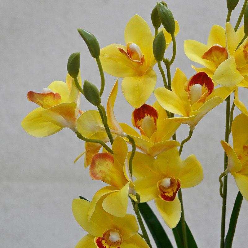 Faux Everlasting Cymbidium Everlasting Orchid Flower Stick - Yellow media 3