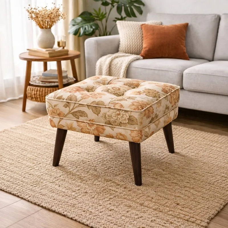 CosyBloom Teak Wood Ottomans & Pouffe media 1