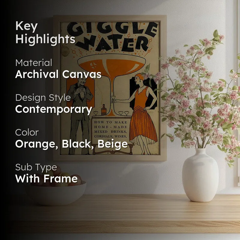 Giggle Water Archival Canvas Wall Art - Brown media 2
