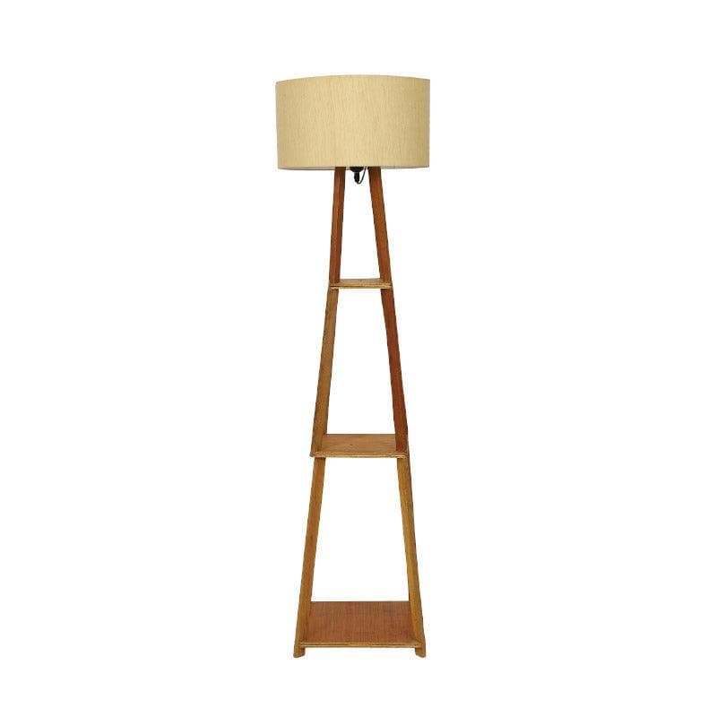 Blace Netima Wooden Floor Lamp With Shelf - Beige media 5