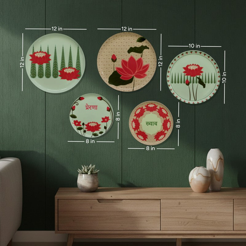 Shanti Lotus Metal Wall Plates - Set Of Five media 11