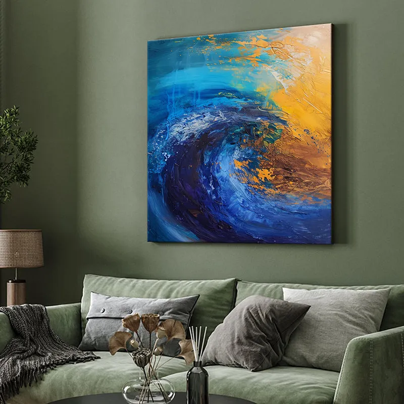 Seismic Sea Wave Wall Painting media 4
