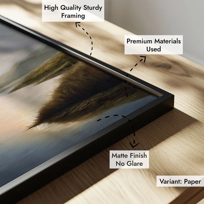 Pastel Horizons Archival Paper Wall Painting With Black Frame media 6