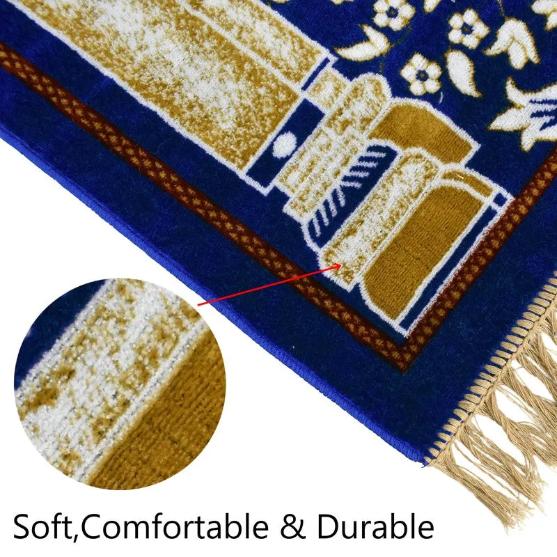 Classic Noor Velvet Pyaer Mat - Blue,Beige media 5
