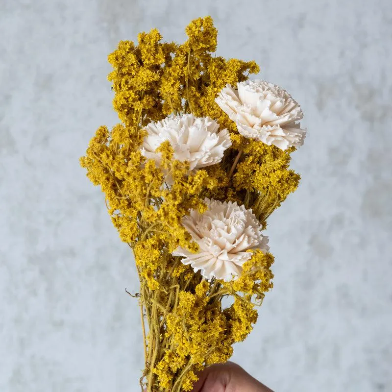 Nima Yellow Dried Flower Bunch With Vase media 5