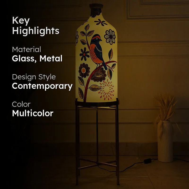 Altair Hand Painted Metal & Glass Floor Lamp media 2