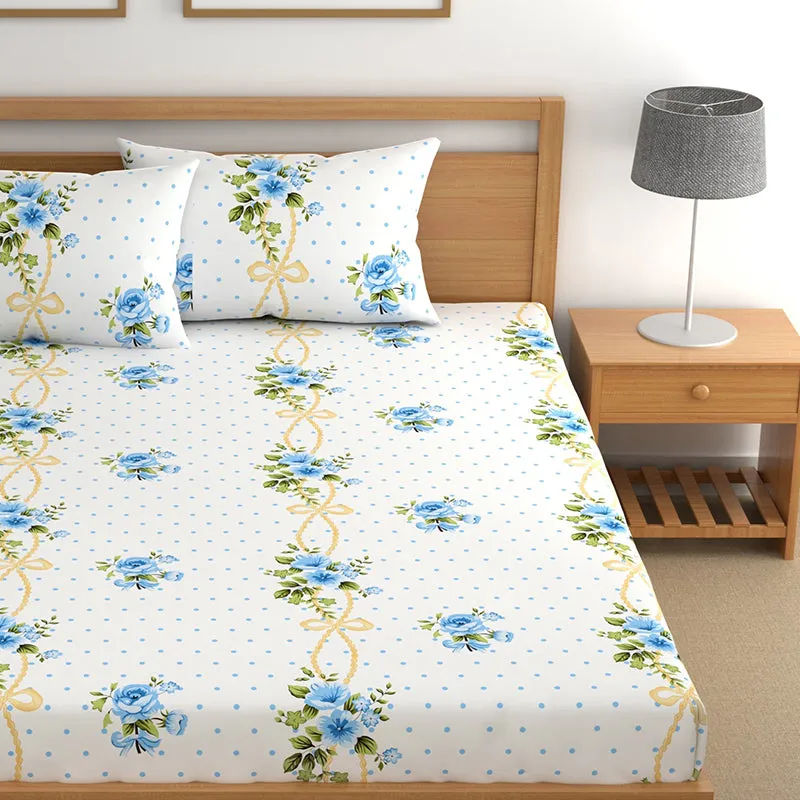 Hilda Fitted Microfiber Microfiber Bedsheet (Blue) - 150 GSM media 4