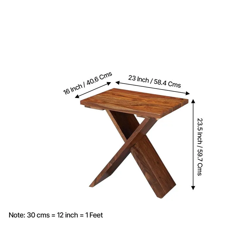 Cverox Sheesham Wooden Side & Bedside Table - Brown media 12