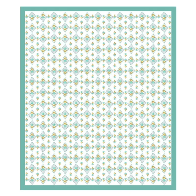 Royal Print Cotton Bedsheet (Green,White) - 120 TC media 5