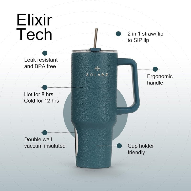 Solara Urban Chill Stainless Steel Tumbler (1200 ML) - Dark Green media 4